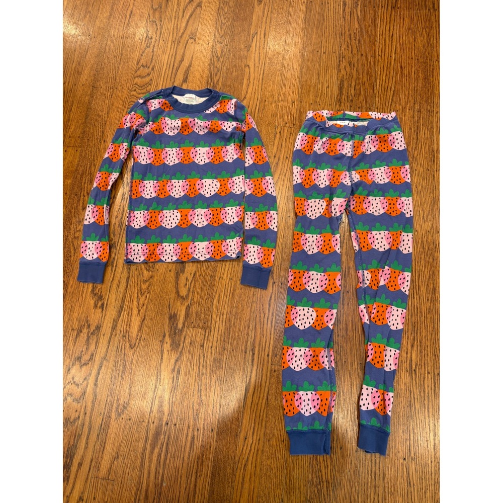 Hanna Andersson Kids Strawberry Organic Cotton Pajama Set Blue Size 10 140cm